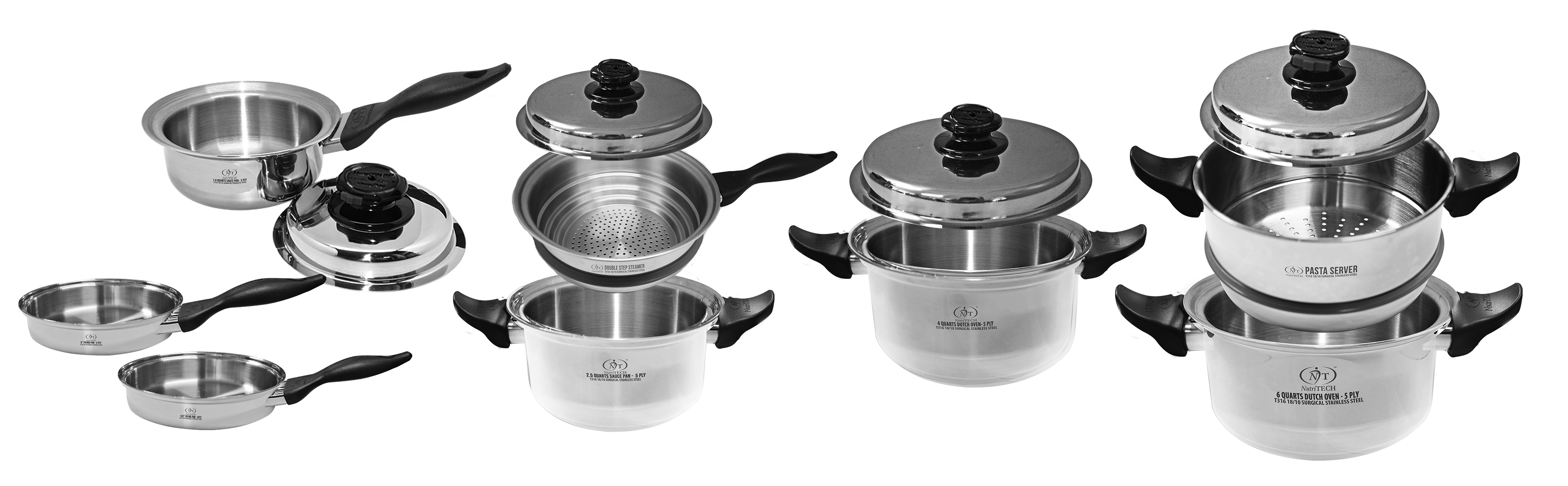 12 PC. 5-PLY Family Cookware Set